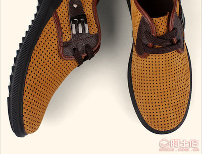 2017夏季清仓男士真皮凉鞋 风度园FDY2928透气系带皮鞋